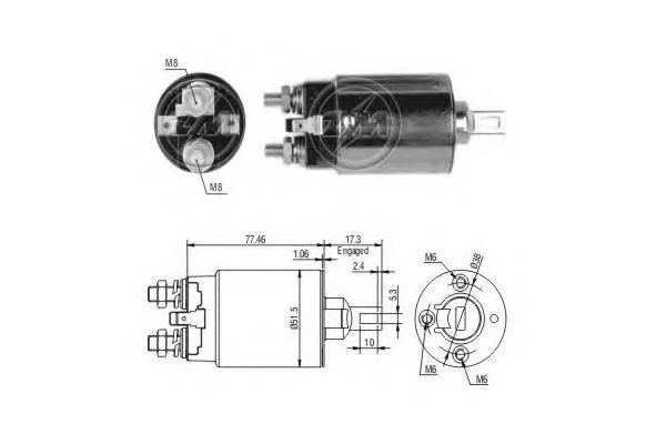 Solenoid, electromotor