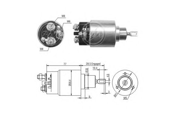 Solenoid, electromotor