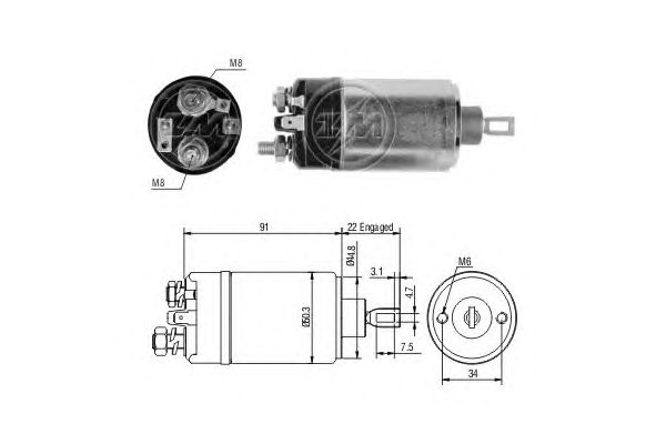 Solenoid, electromotor