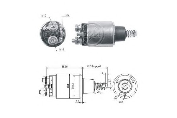 Solenoid, electromotor