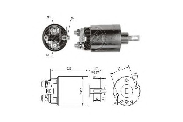 Solenoid, electromotor