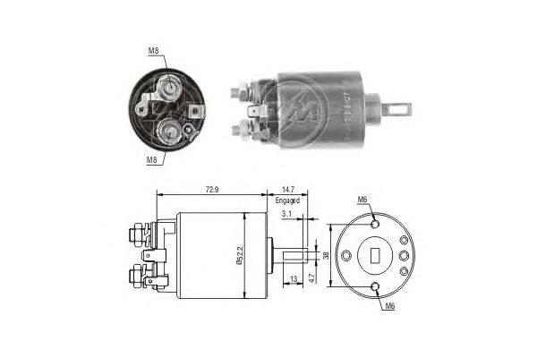 Solenoid, electromotor