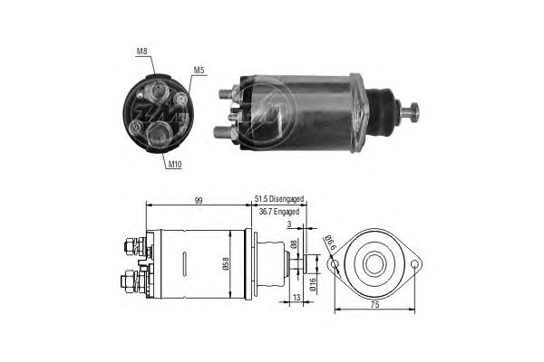 Solenoid, electromotor