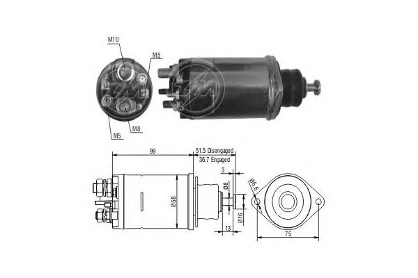 Solenoid, electromotor