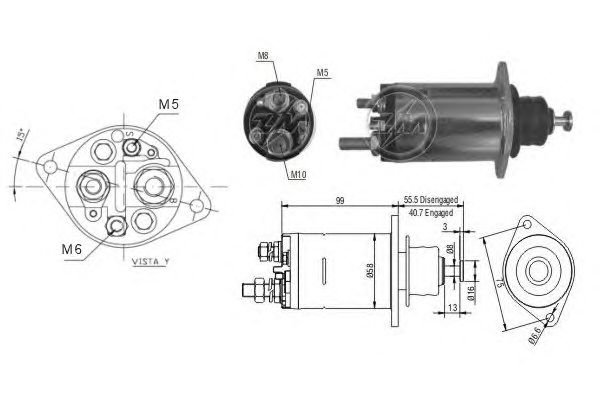 Solenoid, electromotor