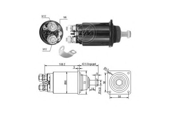 Solenoid, electromotor