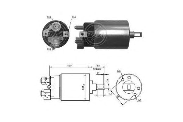 Solenoid, electromotor