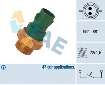 Comutator temperatura, ventilator radiator FORD ESCORT/FIESTA CVH 86