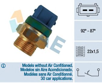 Comutator temperatura, ventilator radiator CITROEN ZX DIESEL 91- 92-