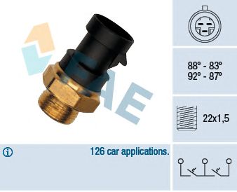 Comutator temperatura, ventilator radiator FIAT PEUGEOT BOXER 2,5TD