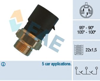 Comutator temperatura, ventilator radiator OPEL