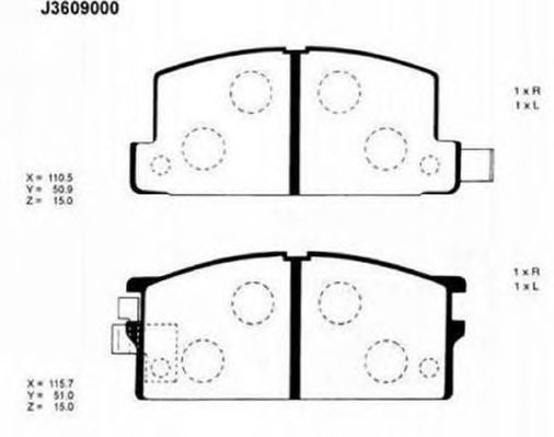 set placute frana,frana disc