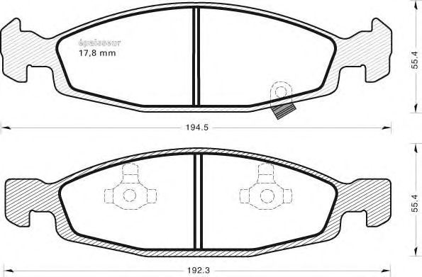 set placute frana,frana disc