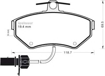 set placute frana,frana disc