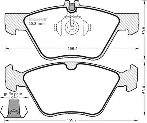 set placute frana,frana disc