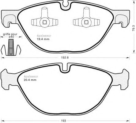 set placute frana,frana disc