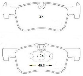 set placute frana,frana disc