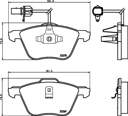 set placute frana,frana disc