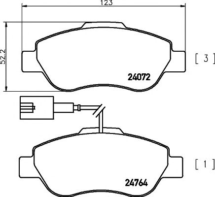 set placute frana,frana disc