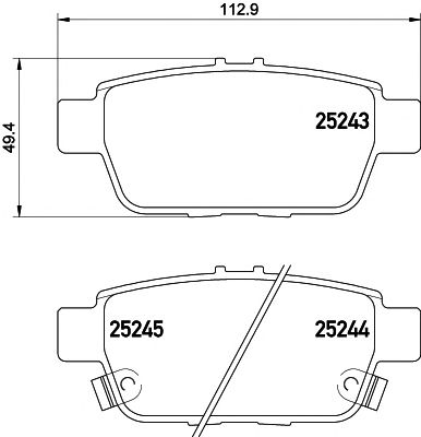 set placute frana,frana disc