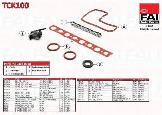 chit lant de distributie CITROEN/FORD 2.2 HDI / MONDEO (08- ) 2.2 TDCI