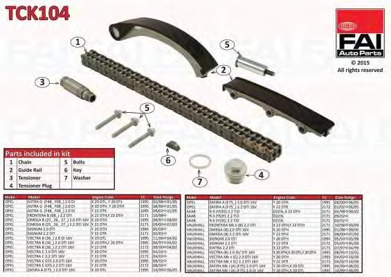 chit lant de distributie OPEL ASTRA G X20DTH Y20DTH X20DTL Y20DTL , FRONTERA B 2.2 DTI, OMEGA B 2.0/2.2 DTI, SIGNUM 2.2 DTI, SINTRA 2.2 DTI, VECTRA B/C, ZAFIRA A