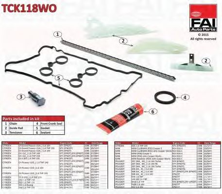 chit lant de distributie CITROEN C4/C5/DS3 1.6 THP , MINI R56, 207/308 1.6 16V, 3008/5008/RCZ 1.6 16V