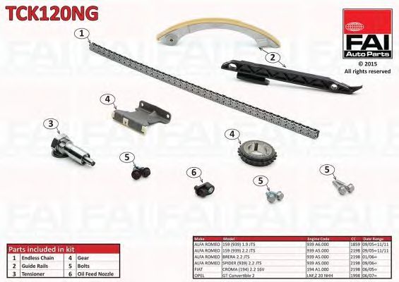 chit lant de distributie ALFA ROMEO 159 (939) 1.9/2.2 JTS ,BRERA 2.2 JTS