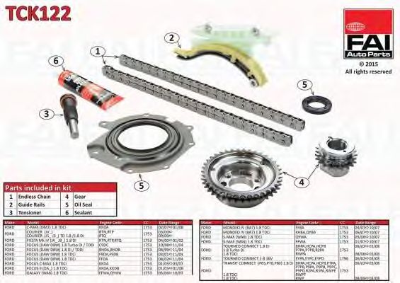 chit lant de distributie FORD DOHC C-MAX 07-,FOCUS 01-05/C-MAX05-07/II 05-08,GALAXY 06-.S-MAX 06-07,TOURNEO/TRANSIT CONNECT 02-08