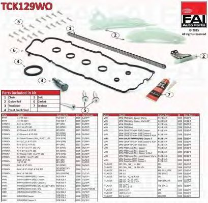 chit lant de distributie CITROEN C3/C4/C5/ 1.6 VTI, MINI (R56), PEUGEOT 207/308/3008/5008/RCZ 1.6 16V