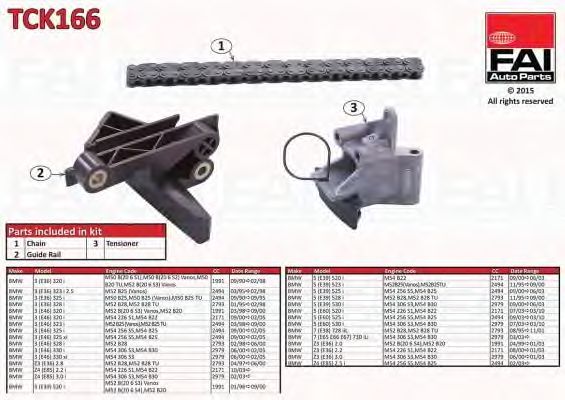 chit lant de distributie BMW 3 (E36) 328 I/323 I 2.5/320 I/325 I, 3 (E46) 328 I/0 XI/330 I/320 I/323 I/325 I/320 I BEZ USZCZELNIENIA