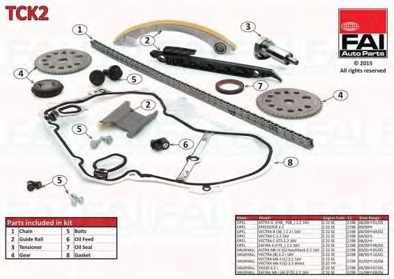 chit lant de distributie OPEL ASTRA G 2.2 16V,SPEEDSTER 2.2, VECTRA B (36_)2.2 I 16V,VECTRA C 2.2 16V,ZAFIRA (F75_) 2.2 16V