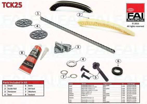 chit lant de distributie SEAT CORDOBA (6L2) 1.2, IBIZA IV (6L1) 1.2 , FABIA (6Y2) 1.2, ROOMSTER (5J) 1.2, POLO (9N_) 1.2 12V , SILNIKI AZQ,BME,BXV,BZG,CGPA,CEVGA