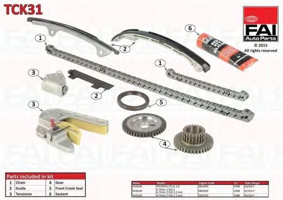 chit lant de distributie NISSAN PRIMERA (P12) 2.0, X-TRAIL (T30) 2.0, SILNIK QR20DE 2.5 4X4