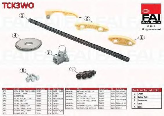 chit lant de distributie OPEL ASTRA G (F07_F48_F08_F35_F69) 2.2 16V 147KM, SIGNUM 2.2 DIRECT 155KM, VECTRA B 2.2 I 16V 147KM, VECTRA C 2.2 16V 147/15KM,ZAFIRA