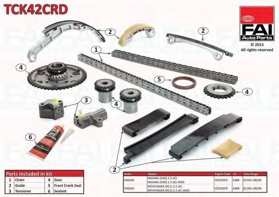 chit lant de distributie NISSAN DOHC NAVARA 2.5DCI,PATHFINDER 2.5 DCI