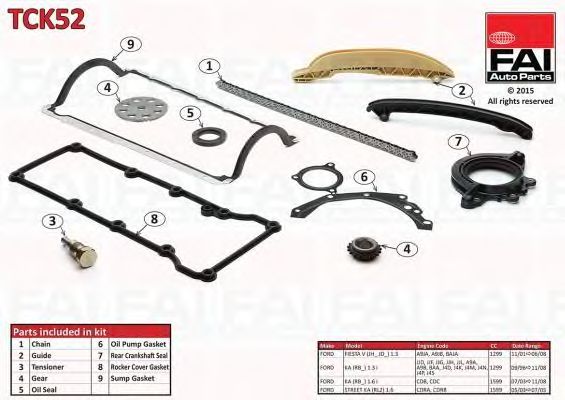 chit lant de distributie FORD FIESTA V (JH_, JD_) 1.3 , KA (RB_) 1.3 I, KA (RB_) 1.6 I, STREET KA 1.6