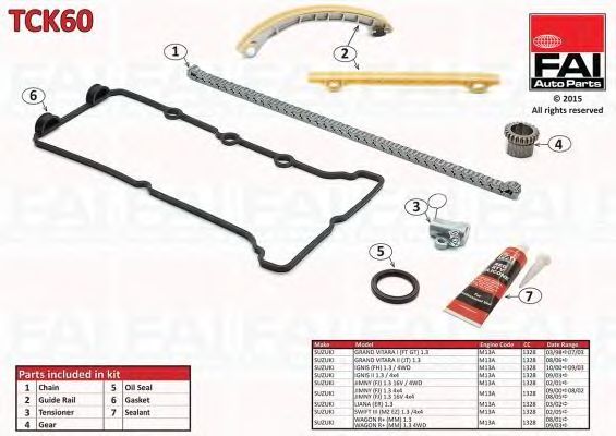 chit lant de distributie SUZUKI GRAND VITARA (FT FG JT) 1.3 06-, IGNIS (FH) 00-03, IGNIS II 03- SILNIK M13A 1328CM,JIMNY/LIANA/SWIFT III/WAGON R+ 1.3