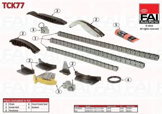 chit lant de distributie KIA ILOAD BOX 2.5 CRDI 08-, SORENTO (JC) 2.5 CRDI 02- SILNIK: D4CB