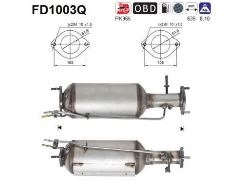 Filtru funingine/particule, sist.de esapament