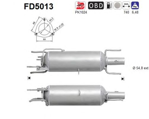 Filtru funingine/particule, sist.de esapament