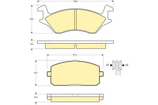 set placute frana,frana disc