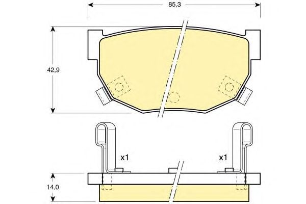 set placute frana,frana disc