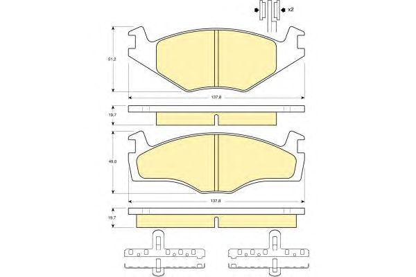 set placute frana,frana disc