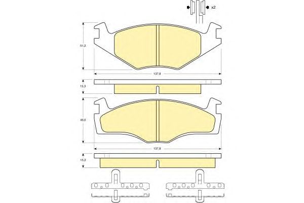 set placute frana,frana disc