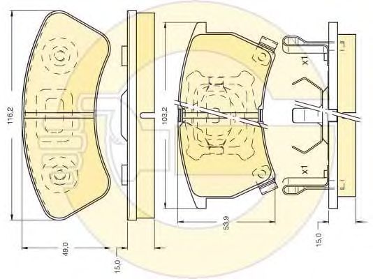 set placute frana,frana disc