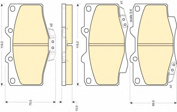 set placute frana,frana disc