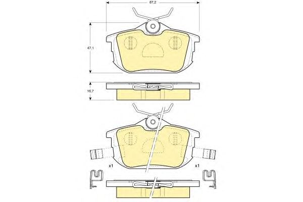 set placute frana,frana disc