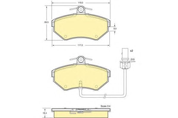 set placute frana,frana disc