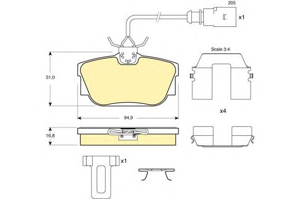 set placute frana,frana disc